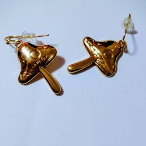 Gold Plated Mushroom Earrings